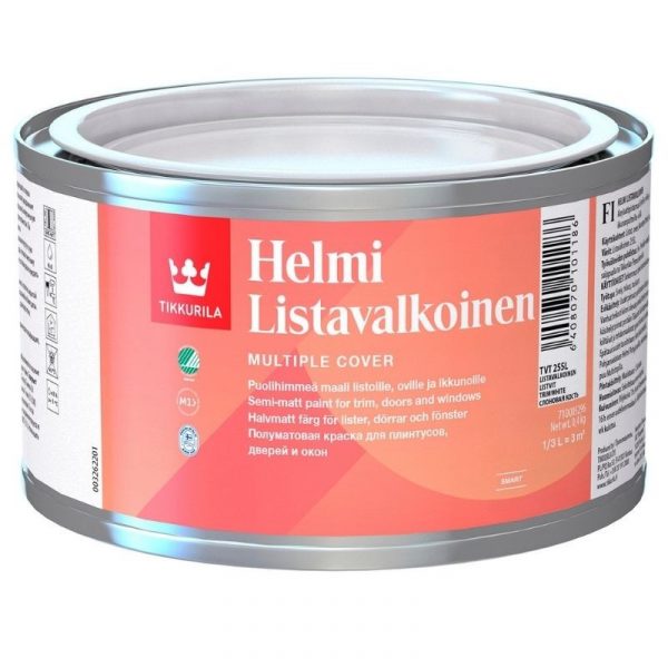 Lista- ja ovimaali Helmi 0,3 l listavalkoinen