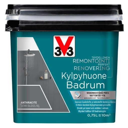 Kaakelimaali V33 seinille 750 ml Anthracite
