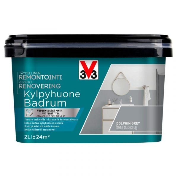 Kaakelimaali V33 seinille 2 l Dolphin grey