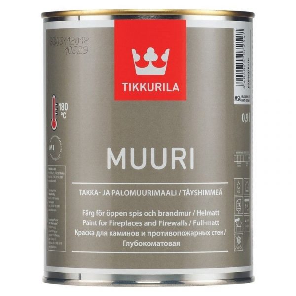 Takka- ja palomuurimaali Muuri 0,9 l valkoinen