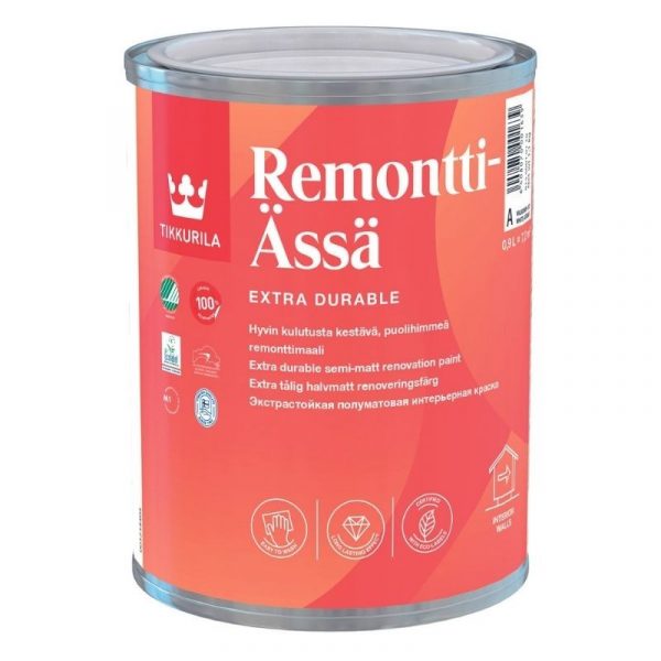 Sisämaali Remontti-Ässä 0,9 l A valkoinen sävytettävissä