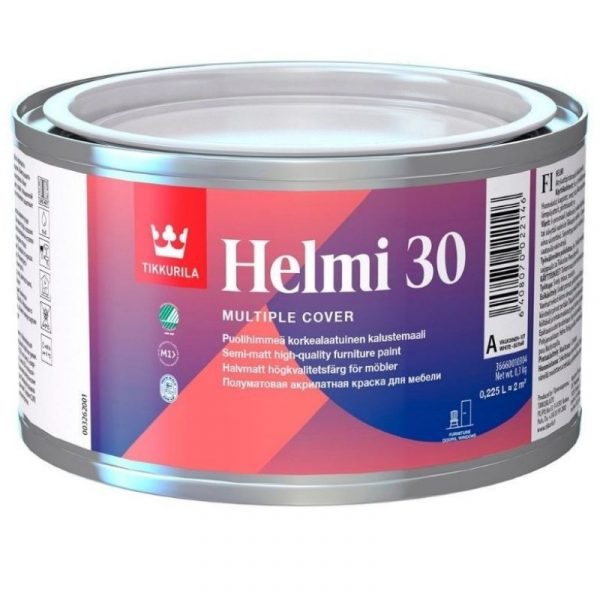 Kalustemaali Helmi 30 puolihimmeä 0,225 l listavalkoinen