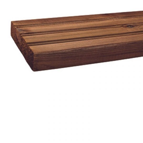 Kestopuu höylätty AB 28x120 mm ruskea uritettu