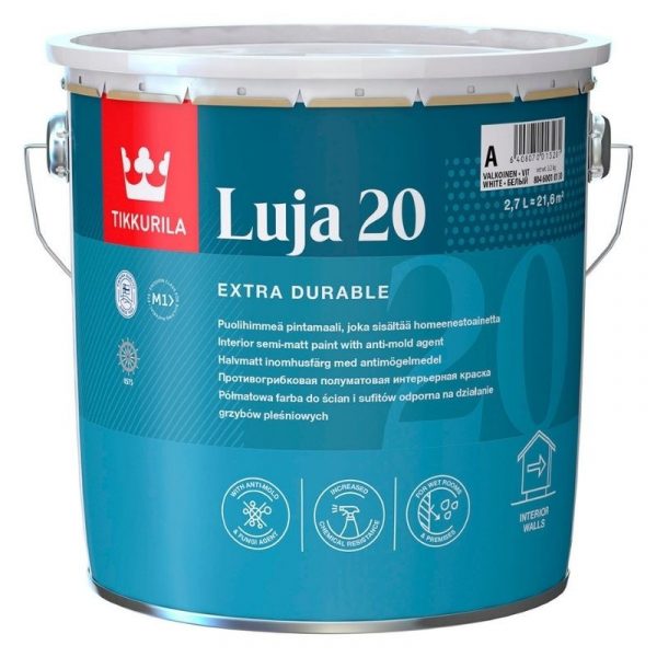 Pintamaali Luja 20 puolihimmeä 2,7 l valkoinen