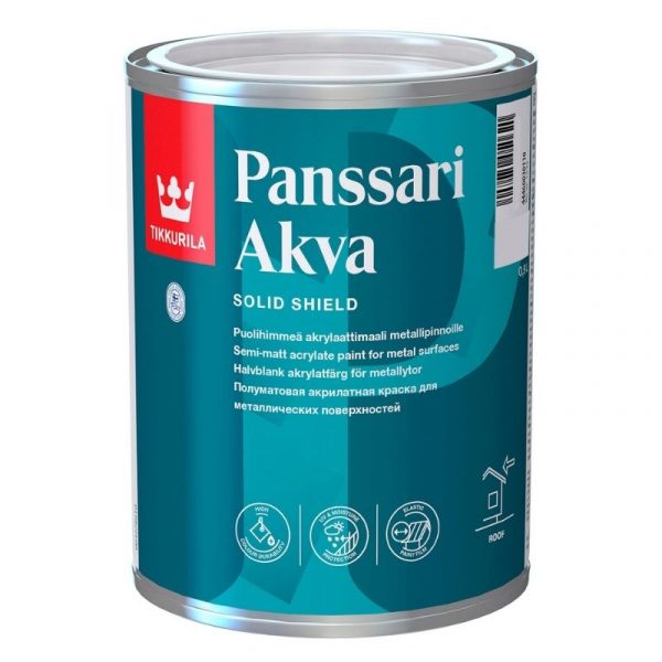 Peltikattomaali Panssari Akva 0,9 l A valkoinen sävytettävissä