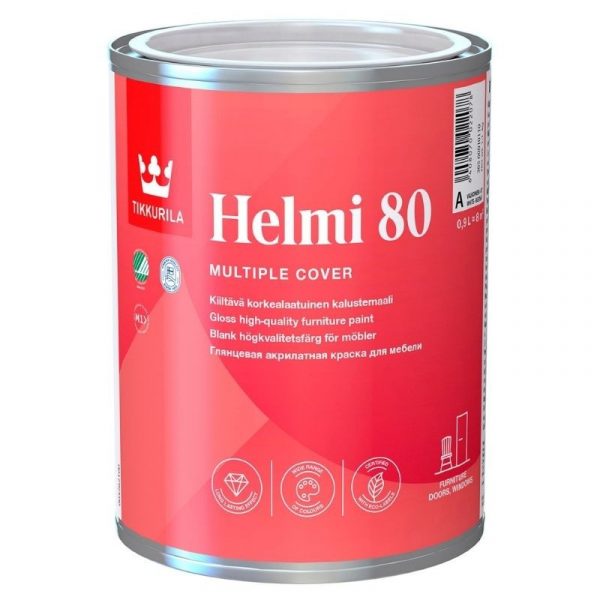 Kalustemaali Helmi 80 0,9 l valkoinen kiiltävä sävytettävissä