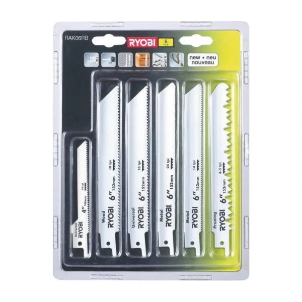 Puukkosahan teräsetti Ryobi RAK06RB 6-osainen