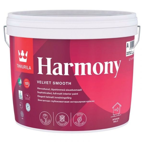 Sisustusmaali Harmony 2,7 l valkoinen sävytettävissä