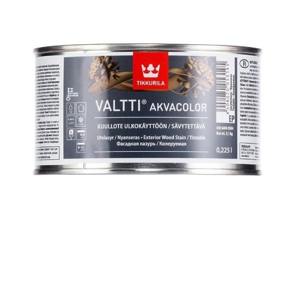 Kuullote Valtti Akvacolor 0,225 l sävytettävissä