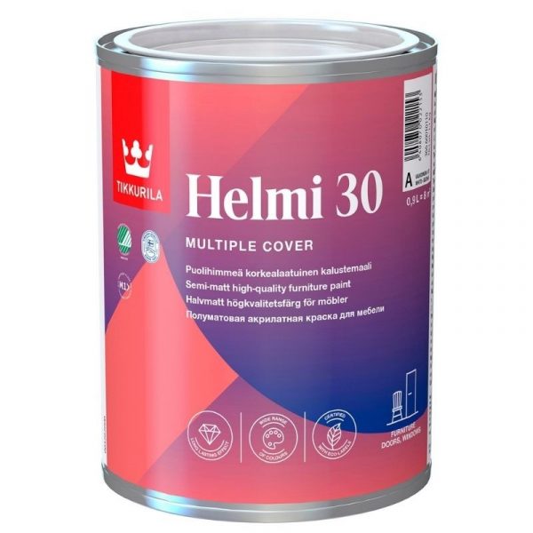 Kalustemaali Helmi 30 0,9 l valkoinen puolihimmeä sävytettävissä