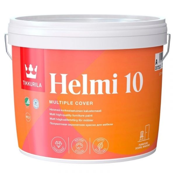 Kalustemaali Helmi 10 himmeä 2,7 l valkoinen sävytettävissä