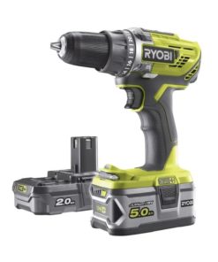 Akkuporakone Ryobi R18DD3-252S 18V ONE+ 5,0 Ah ja 2,0 Ah akut