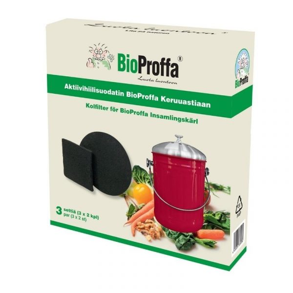 Aktiivihiilisuodatin BioProffa sisältää 3x2 suodatinta