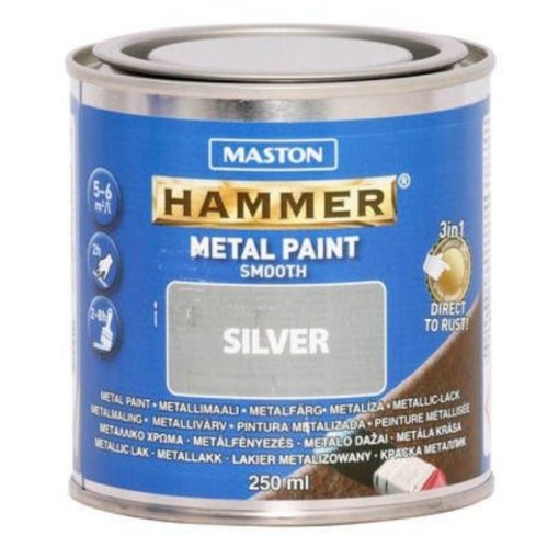 Metallimaali Maston Hammer sileä 250 ml hopea