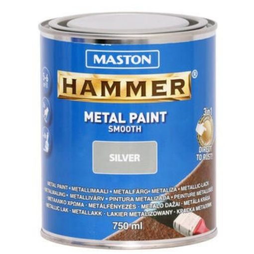 Metallimaali Maston Hammer sileä 750 ml hopea