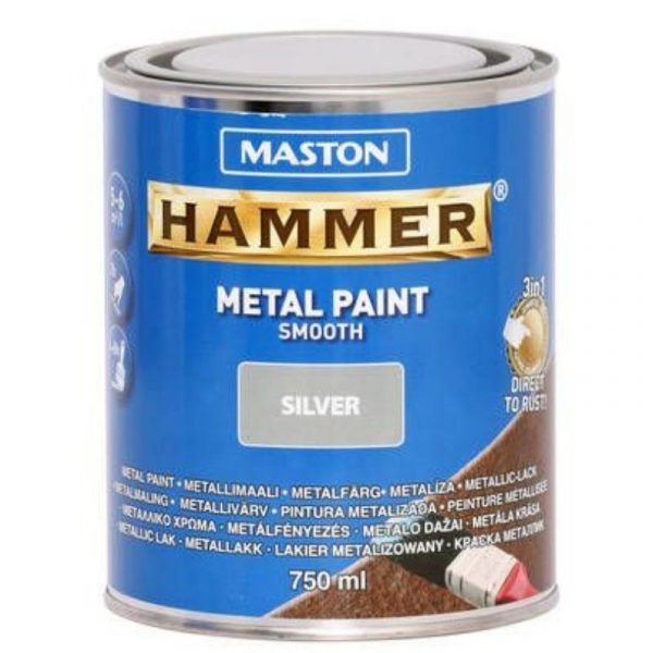 Metallimaali Maston Hammer sileä 750 ml hopea