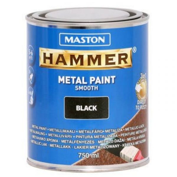 Metallimaali Maston Hammer sileä 750 ml musta