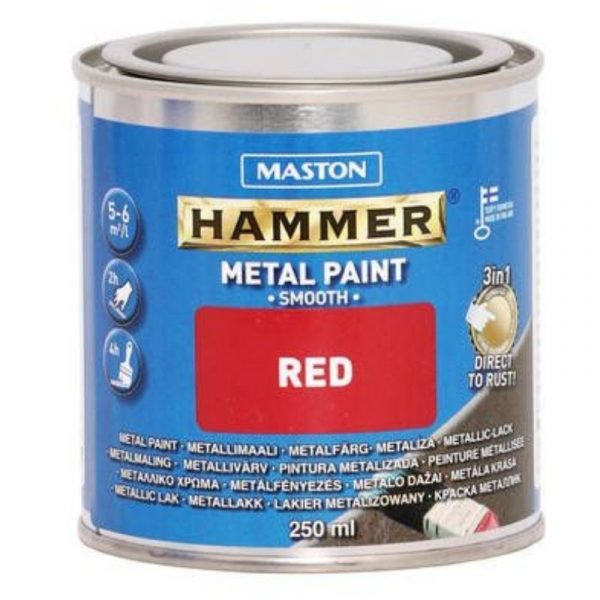 Metallimaali Maston Hammer sileä 250 ml punainen