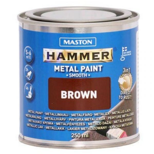 Metallimaali Maston Hammer sileä 250 ml ruskea