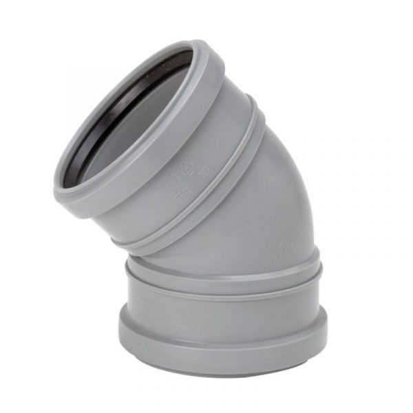 Muhvikulma Uponor HT 110x45° harmaa PP