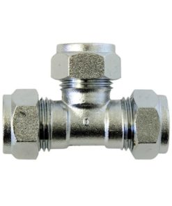 Puserrus T-liitin 10 mm kromattu