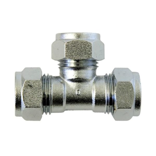 Puserrus T-liitin 10 mm kromattu