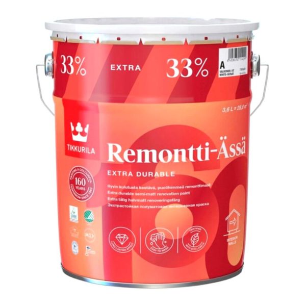 Sisämaali Remontti-Ässä 3,6 l A valkoinen sävytettävissä