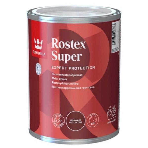 Ruosteenestomaali Rostex Super 1 l rautaoksidinpunainen