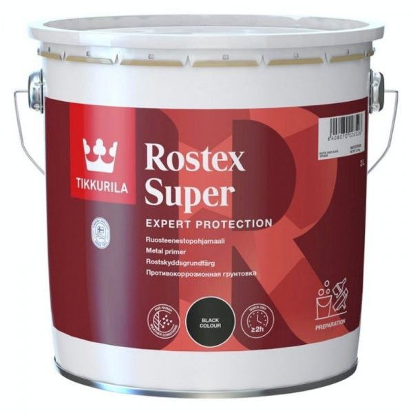 Ruosteenestomaali Rostex Super 3 l musta