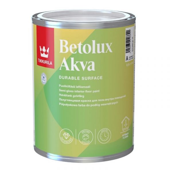 Lattiamaali Betolux Akva 0,9 l A valkoinen sävytettävissä