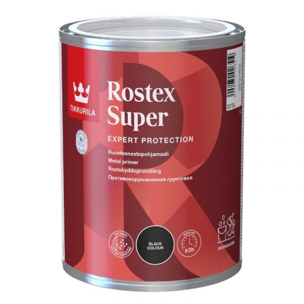 Ruosteenestomaali Rostex Super 1 l musta