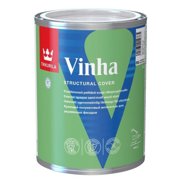 Peittävä puunsuoja Vinha 0,9 l A valkoinen sävytettävissä