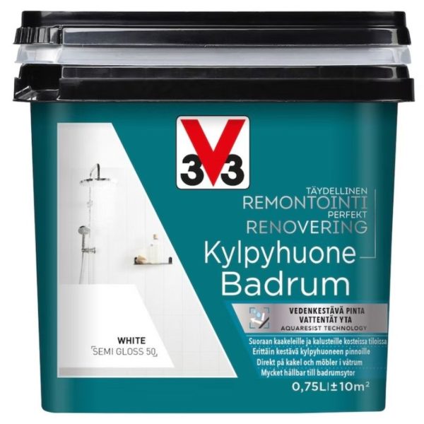 Kaakelimaali V33 seinille 750 ml Valkoinen
